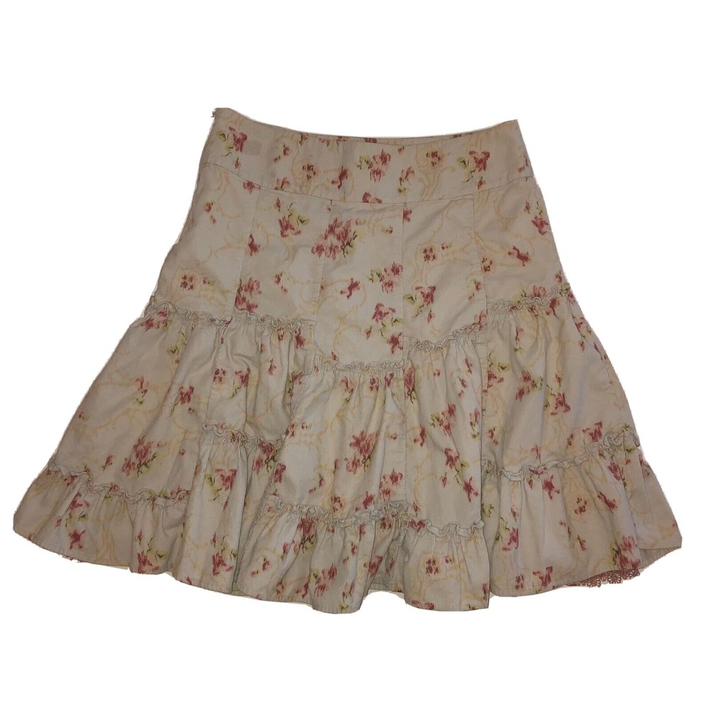 Anthropologie Edme & Esyllte Santa Anna Skirt 6 Corduroy Cottage Floral